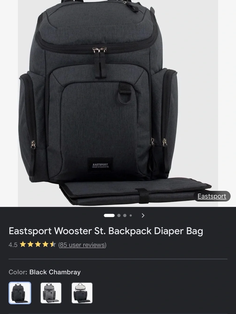 Eastsport diaper backpack